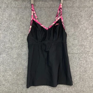 Speedo Swim Top Womens 8 Black Sleeveless V-Neck Tank Stretch 51734 - Picture 1 of 10