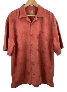 Jos. A. Bank Mens SIze XL Orange Short Sleeve Button Up Tropical Print Shirt - Picture 1 of 7