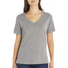 Eddie Bauer Women V-Neck T-Shirt Size Large Plus Short Sleeve Gray Tee $25 New