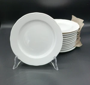 Servizio 12pz Piattini Dolce 16,5cm Porcellana D'Ancap Bianco Nuovo - Imagen 1 de 7