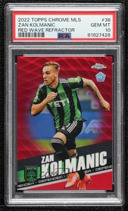 2022 Topps Chrome MLS Red Wave Refractor /5 Zan Kolmanic PSA 10 GEM MT Rookie RC