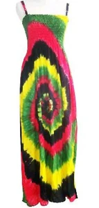 Maxi Vestido Largo Rasta Tye Tye Sexy Sin Mangas Patinador Vestidos Rave Fiesta Club - Imagen 1 de 3