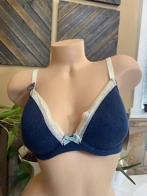 Винтажный Y2K Gilligan O'Malley Demi бюстгальтер с подкладкой 34D темно-синий новый с Ярлыками - Изображение 1 из 4