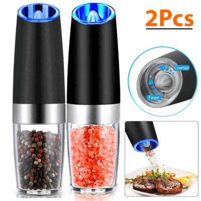 Electric Salt And Pepper Grinder Powered Gravity Sensor Mill Adjustable 2 PCS - Image 1 of 4