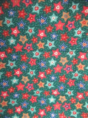 Fabric Traditions Christmas VTG 1994  STARS BUTTONS &HOLLY Cotton Fabric  1YX44 - Image 1 of 4