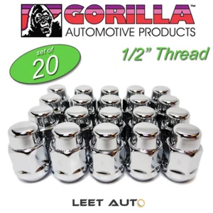 (20) Gorilla Lug Nuts, 1/2" Thread, Bulge Acorn, Chrome, 13/16" Hex 21mm, 91188 - Picture 1 of 4