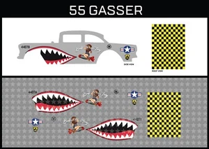 Hot Wheels (1/64), tobogán de agua ""Bomb Away"" 55 gasser, impreso primero blanco, calcomanías - Imagen 1 de 5