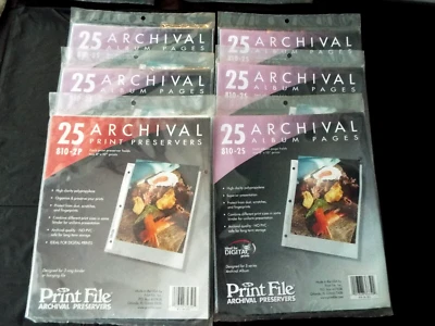 150x PRINT FILE 8 x 10" Photo Pages Sleeves Clear Archival Preservers 810-2P /2S - Image 1 of 4