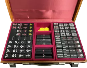 Azulejos Mahjong Azulejo MVC Negro MIZUNO VICTOR CARTA Retro Limpio de Japón con Estuche - Imagen 1 de 9