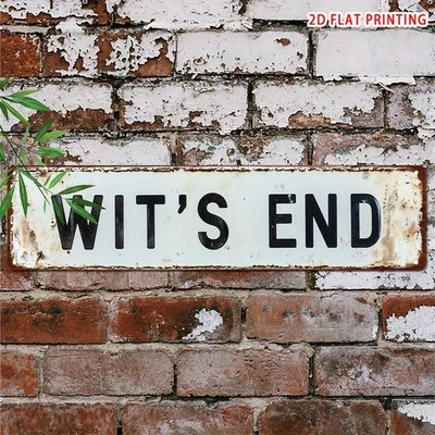 Vintage Wit's End Metal Sign Funny Retro Wall Decor for Home Office Living Room - Image 1 of 4