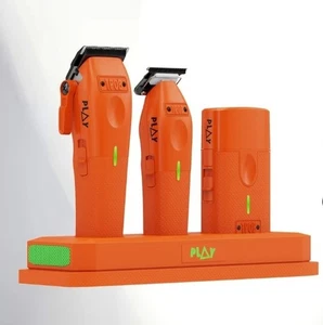 TPOB Play Orange Barber Clippers & Trimmer W/Softy + Shaver Set Brand New RARE  - Picture 1 of 10