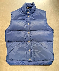 Vintage 1980s L.L. Bean Blue Down Puffer Vest – Feather Fill, Snaps, Wmn's S - Picture 1 of 6
