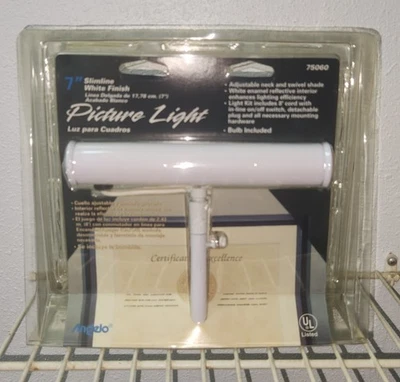 Angelo Picture Light Slimline acabado blanco 7 pulgadas 75060 bombilla incluida sellada Foto 1 de 2