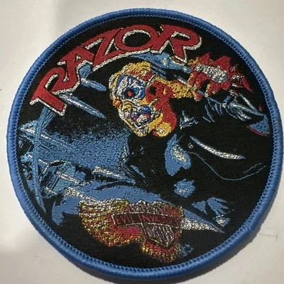 Razor - Evil Invaders 3.5" x 3.5" Round Woven Patch [Thrash Metal Canada] - Image 1 of 2
