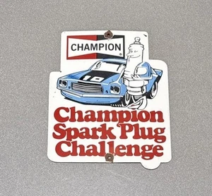 VINTAGE 12” CHAMPION SPARK PLUG PORCELAIN SIGN GAS OIL CAR TRUCK MOTORCYCLE - Picture 1 of 2