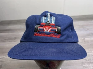 Vintage 90s Detroit Grand Prix III Snapback Hat Drag Racing USA Made Embroidered - Picture 1 of 11