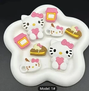 Lot Of 8 SANRIO Hello KITTY SHOE CHARMS Pink Compatible With Crocs  - Picture 1 of 2