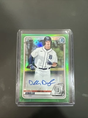 2020 Bowman Draft Chrome 1st Green Refractor /99 Dillon Dingler #CDA-DD Auto - Image 1 of 2