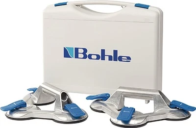 VERIBOR Saugheber-Set Tragfähigkeit 100 kg Kopf-Ø 120 mm 3 Köpfe Aluminium