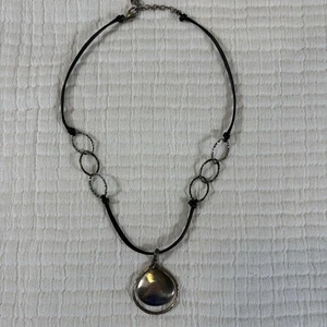 Collana Silpada argento sterling maglie ciondolo disco a goccia martellato N1440 - Foto 1 di 9