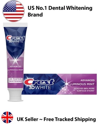 VALUE PACK Crest 3D White Advanced Luminous Mint Teeth Whitening Toothpaste 105g - Image 1 of 4