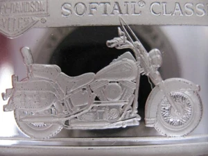 1,1 OZ..999 REINES SILBER 1996 HARLEY DAVIDSON HERITAGE SOFTAIL KLASSISCH + GOLD - Bild 1 von 13
