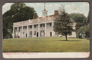 Vintage MOUNT VERNON, VA. unused POSTCARD ~ MT/Virginia ~ WASHINGTON'S MANSION - Picture 1 of 2