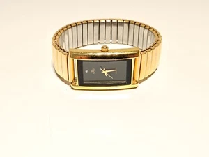 RETRO LUXURY TANK 22mm GOLD PLATED WITH STONE LADIES QUARTZ WATCH"MEISTER-ANKER" - Picture 1 of 20