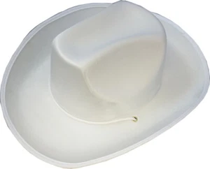 WHITE COWBOY HAT (Plain) ~ Birthday Party Supplies Favors Attire Costumes Crafts - Picture 1 of 1