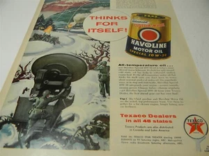 Vintage 1950s Havoline Texaco Motor Oil U.S. Army Cold War Man Cave Print Ad 5G4 - Bild 1 von 6
