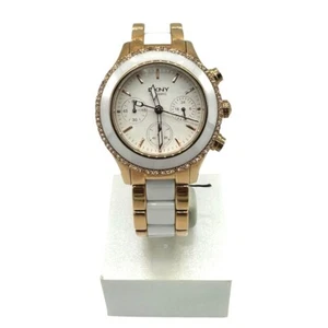 DKNY Brooklyn NY8825 White Dial Chronograph Steel and Ceramic Ladies Watch - Picture 1 of 5