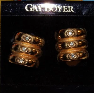 Gay Boyer Clip on Earrings w/rhinestones EXC! - Picture 1 of 3