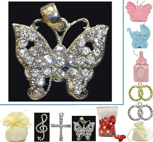 N.12 Butterfly Pendant Big Cm.2 With Crystals Crystal Favours Place Card - Picture 1 of 1