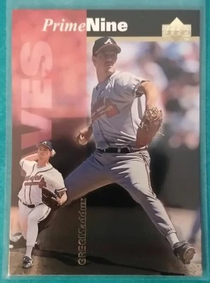 1998 UPPER DECK PRIME NINE GREG MADDUX #56 BRAVES CUBS DODGERS PADRES ATL LA SD - Image 1 of 2