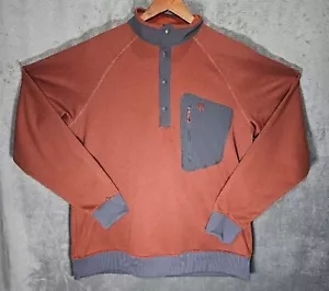 Mountain Hardwear Jacket Mens Large Red Button Pocket Sweater Pullover - Picture 1 of 8
