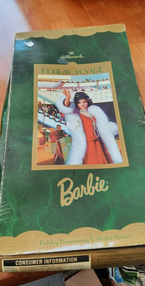 1997 Hallmark Holiday Voyage Barbie Doll Homecoming Collector Series