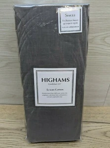 HIGHAMS Luxury Cotton Easy Care Fitted Sheet in Grey - SINGLE SIZE - Picture 1 of 4