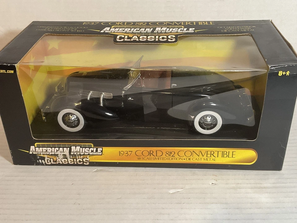 ERTL American Muscle 1:18 1937 Cord 812 Black Convertible NIB - Image 1 of 4