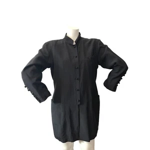 Jil sander men's Large black banded trench coat straight jacket West Germany - Picture 1 of 13