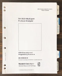 Wandel & Goltermann WG DA-30 Multi-Port Protocol Analyzer FDDI Manual (1994) - Picture 1 of 4