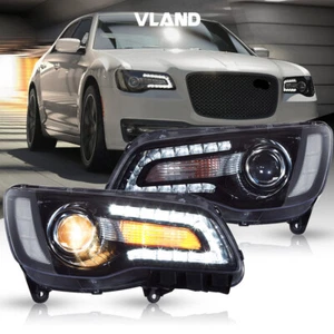 VLAND Projector Dual Beam LED Headlights For Chrysler 300 2011-23 Head Lamps Set - Bild 1 von 17