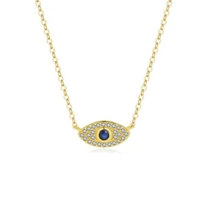 Evil Eye Necklace | 18K Gold Filled Gemstone Necklace | Cubic Zirconia Necklace - Picture 1 of 8