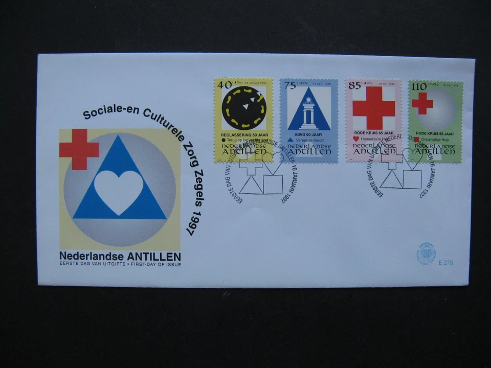 NETHERLANDS ANTILLES, cover FDC 1997, social and cultural care, Red Cross - Image 1 of 1