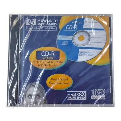 New Sealed HP Hewlett Packard CD-R C4437A 650 MB 74 Min 8x Write Speed 1998 - Image 1 of 2