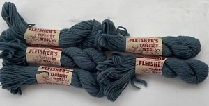 Vintage Fleisher's Tapestry Wool Yarn 5 Skeins Blue #62 - Picture 1 of 3