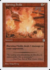 MTG - Burning Fields - Portal Three Kingdoms - X1 - (LP) - FREE SHIPPING