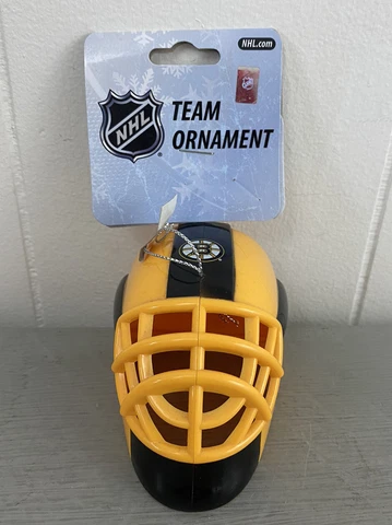 NHL Boston Bruins Goalie Mask Hockey Helmet Plastic Christmas Tree Ornament Cover