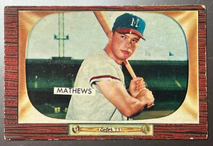 1955 Bowman - 103 Eddie Mathews Braves HOF VG Almost Centered Front No Creases - Picture 1 of 2