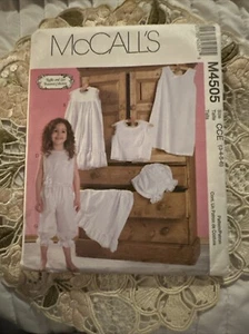 McCalls 4505 Girls Camisoles Petticoat Bloomers Costumes Sewing Pattern 3-4-5-6 - Picture 1 of 4