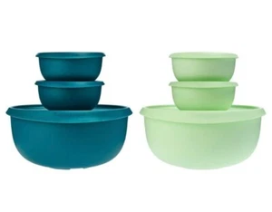 Tupperware 12-piece Blossom Lid Serve & Store Bowl Set-Green-NEW - Picture 1 of 4